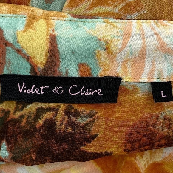 VIOLET & Claire Floral Career-wear Blouse Large - Picture 10 of 11
